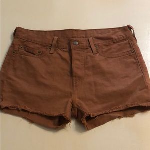 Rust colored Levi 501 shorts